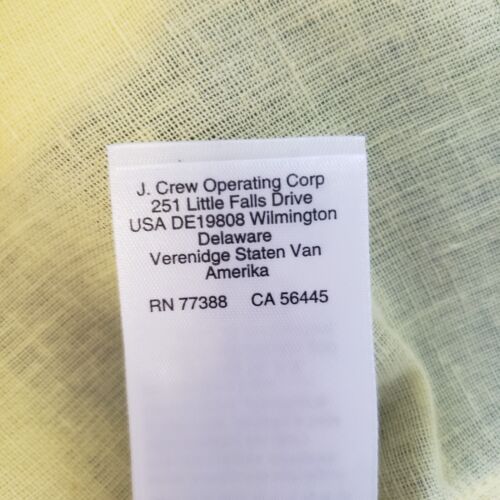 NWT J Crew Button Up Shirt Linen Size 12 Butter Yellow Roll Tab Boxy Coastal - Picture 10 of 12
