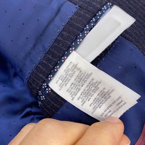 J Crew Ludlow Italian Wool Blend Navy Pinstripe 1/2 Lined Blazer Sport Coat 40R - Picture 8 of 16