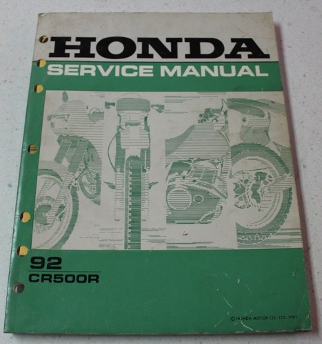 Honda CR500R '92 Factory REPAIR MANUAL ~ Service Fix 92500-1 - Picture 1 of 4