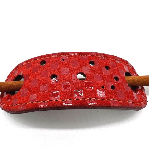 Handmade Genuine Leather Hair Barrette with Stick USA Veteran Made Choose Style - Picture 35 of 123