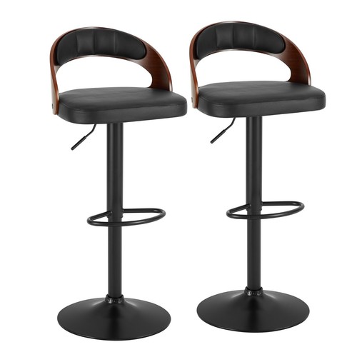 Barhocker 2er Set PU Leder Kissen Sitz Höhenverstellbar Drehbar Barstühle - Bild 5 von 50