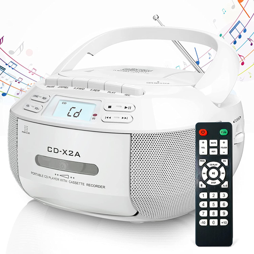 CD Player Boombox Cassette Player with Bluetooth ,AM/FM Radio ,Stereo Sound ,USB - Picture 9 of 11