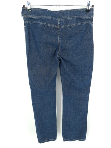 Kenneth Cole Jeans Womens 6 Boot Cut Belted Hook & Eye Closure 100% Cotton Denim - Picture 2 of 11