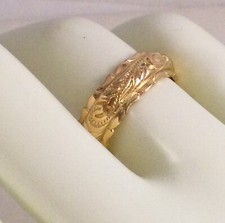 Vintage Jewellery Gold Wedding Band Ring Antique Deco Dress Bridal Bride Jewelry