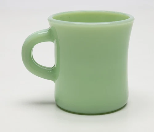 Vintage Fire King Jadeite C Handle Heavy Green Coffee Dinner Restaurant Mug #4