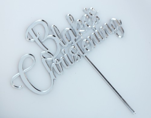 PERSONALISED CHRISTENING BAPTISM CAKE TOPPER MIRROR SILVER ACRYLIC - Picture 3 of 12