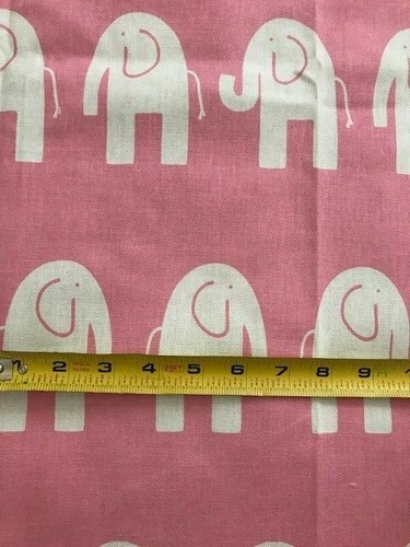 Premier Prints Ele the Elephant Cotton Fabric- Light Pink 7/8 YARD PIECE - Picture 4 of 4