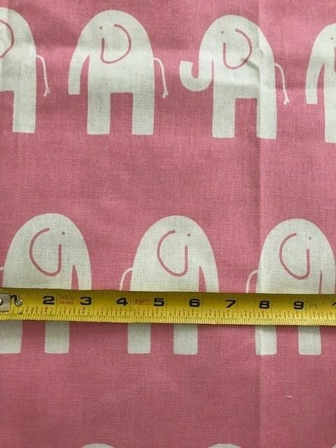 Premier Prints Ele the Elephant Cotton Fabric- Light Pink 7/8 YARD PIECE - Image 4 of 4