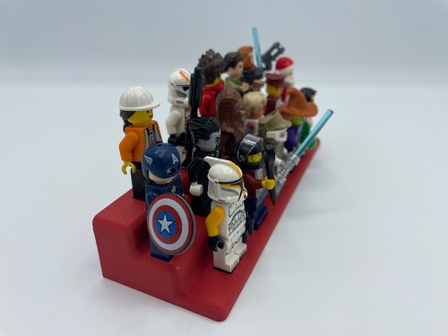 Aufsteller Vitrine Display für 16 Lego® Minifiguren Sammelserien in rot - Bild 9 von 10