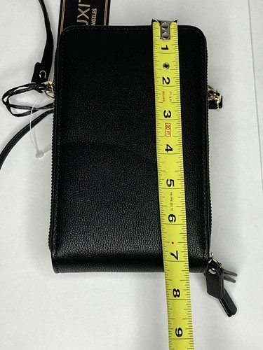 Deluxity Small Crossbody Bag Los Angeles Black Gold Tone Hardware Travel NEW - Picture 13 of 16