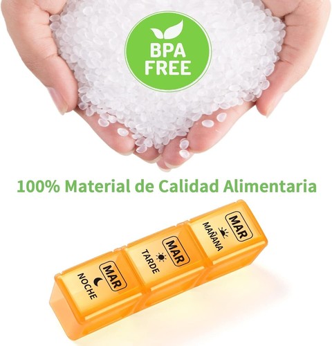 Pastillero Semanal 3 Tomas Español, Opret Pastillero Diario Grande, Dosificador - Imagen 5 de 8