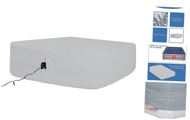 Air Bed Sheets for Mattress Cover Removable Bed and Elastic Twin Light Gray