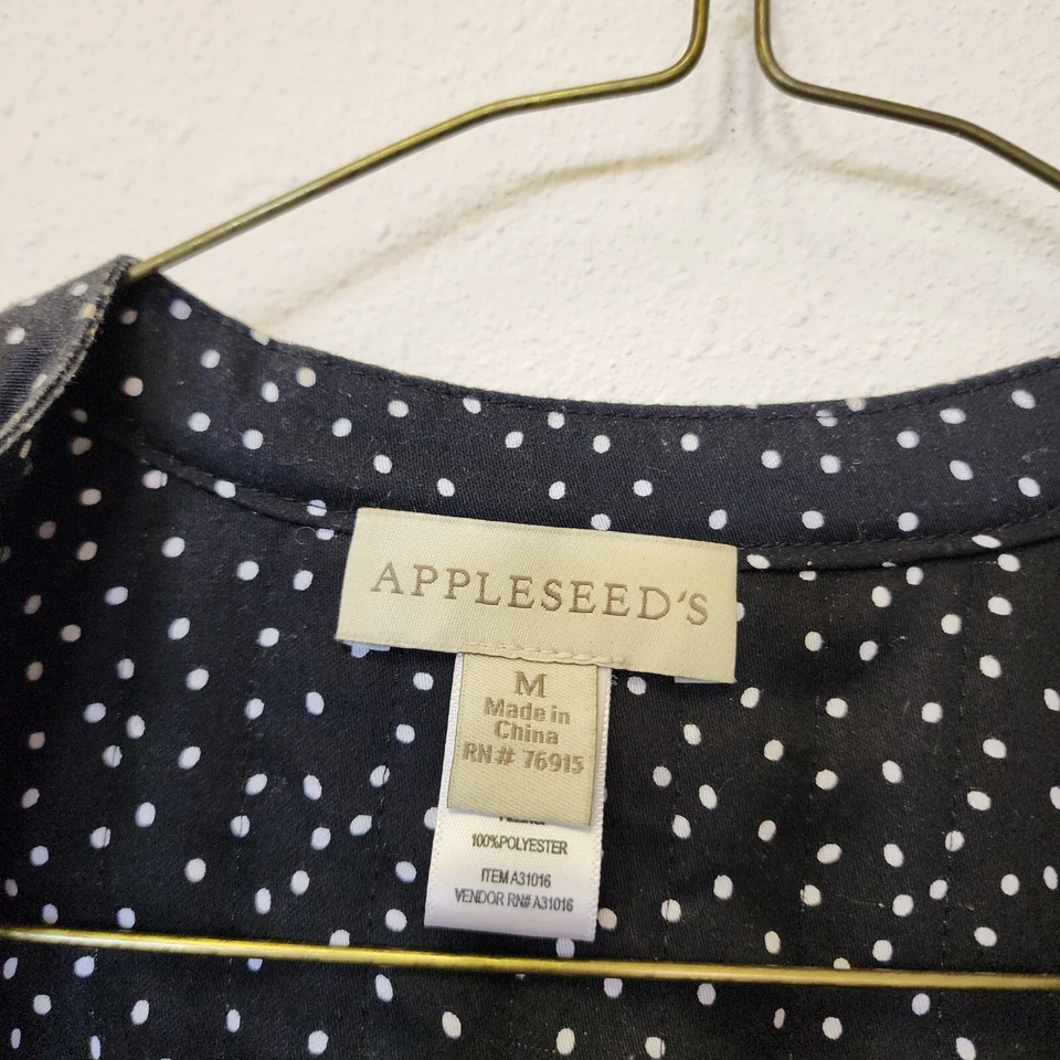 Appleseeds Jacket Blazer Quilted Vintage Women Med Floral Polka Dots Spring Foto 3 de 4