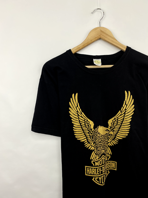 🇺🇸 Vintage 90s Harley Davidson Gold Eagle Logo Choppers tee size