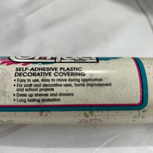 Vtg 1991 Rubbermaid Contact Paper 36 Sq Ft 8YDS x 18 In Country Rose - Picture 6 of 7
