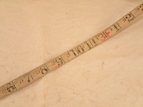 Vintage Leder bezogen THE LUFKIN RULE CO. 150 FUSS gewebtes nichtmetallisches Maßband - Bild 9 von 10