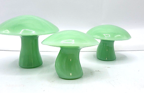 Viking Jade Green Mushroom Mold By Mosser Jadeite Limited Set Of 3 Mushrooms - Picture 11 of 14