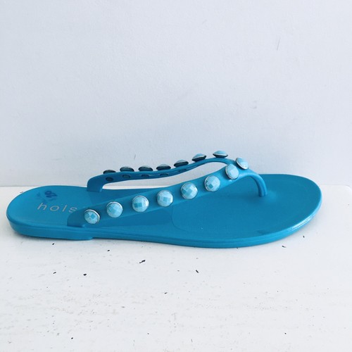 Holster Women's Thongs Embellished Turquoise Blue Jelly Vacation Size 9 EU 40 - Bild 3 von 12