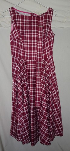 Belle Poque Plaid Sleeveless Red Cocktail Dress Size Small - Picture 14 of 14