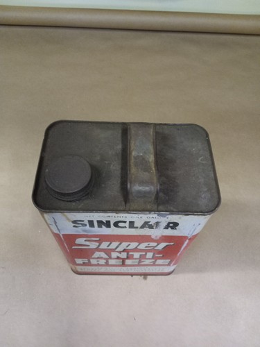 GREAT SHAPE ~early 1950s era SINCLAIR SUPER ANTI FREEZE Old 1 gallon Tin Oil Can - Picture 2 of 8