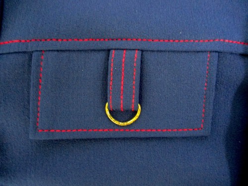 De Colección Años 70 Blusa Botones Azules Chaqueta Cabaña Roja Costura Caramelo Botones M - Imagen 5 de 7