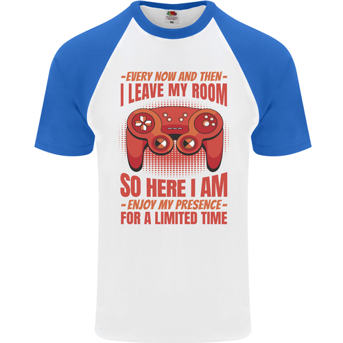 Antisocial Gamer Gaming Leave My Room Mens s/S Baseball T-Shirt - Picture 39 of 50