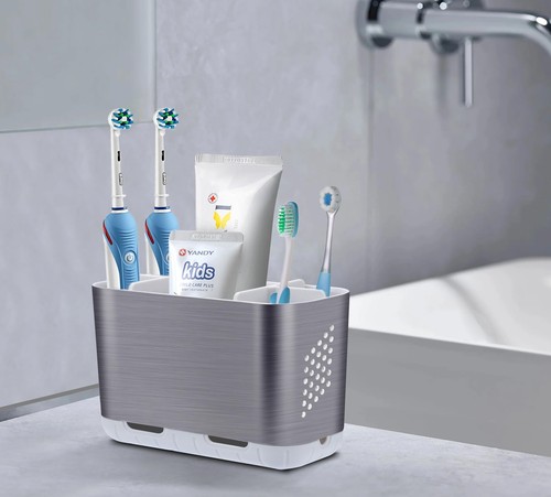 Toothbrush Holders For Bathroom Organizer Countertop Detachable Antislip Large E - Picture 2 of 7