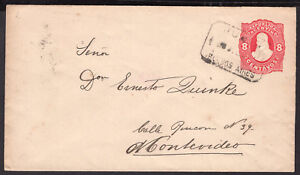 2575-ARGENTINA-TO-URUGUAY-PS-STATIONERY-ENVELOPE-1887-JUNIN-MONTEVIDEO