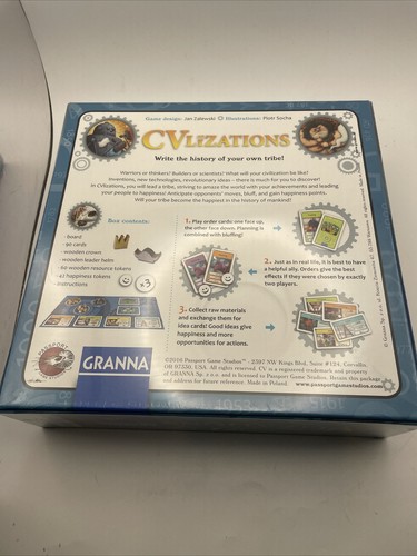 CVLIZATIONS GRANNA BOARD GAMES - BRAND NEW SEALED - Picture 2 of 5
