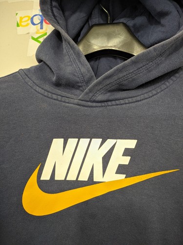 Nike Sweatshirt Boys XL Blue Sportswear Club Fleece Pullover Hoodie Retro Logo - Picture 6 of 17