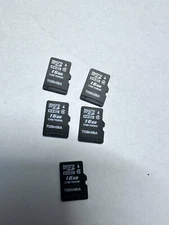 Lot of 5 - 16GB Used Toshiba US MICRO SD Memory Cards, data cleared.