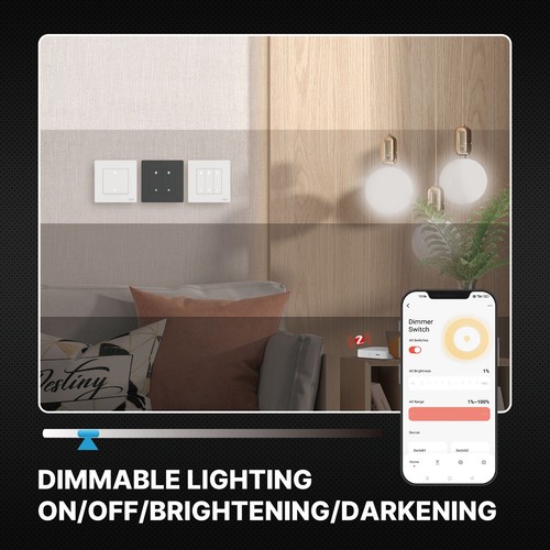 MOES ZigBee 1/2/3 vías Smart Dimmer interruptor de luz interruptor de atenuación Alexa Google App - Imagen 2 de 21
