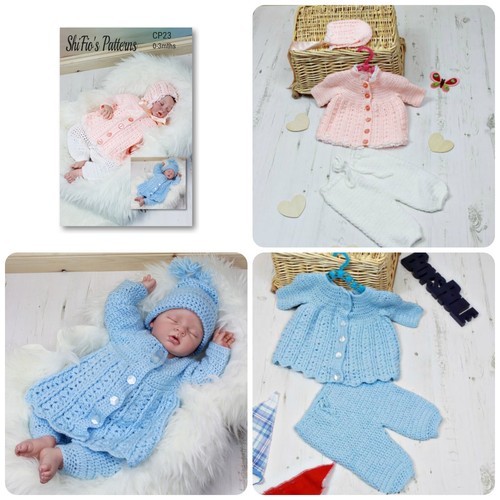 Chaqueta, pantalones, gorro y gorro con patrón de crochet para niños y niñas, DK, CP23 - Imagen 2 de 7
