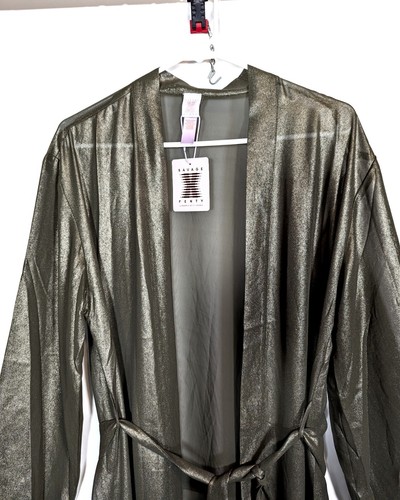 NWT Savage x Fenty Long Sleeve Long Green Sheer Robe Size XS/S Shimmer Lingerie - Picture 3 of 7