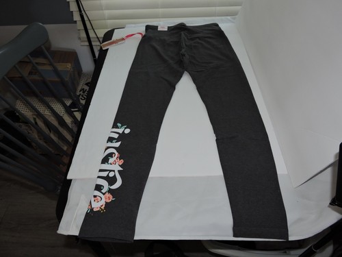 Girlsl leggings size L Justice black with graphics - Picture 2 of 3