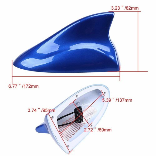 Blue Universal Car SUV Auto Shark Fin Roof Antenna Radio FM/AM Decorate Aerial - Picture 2 of 8