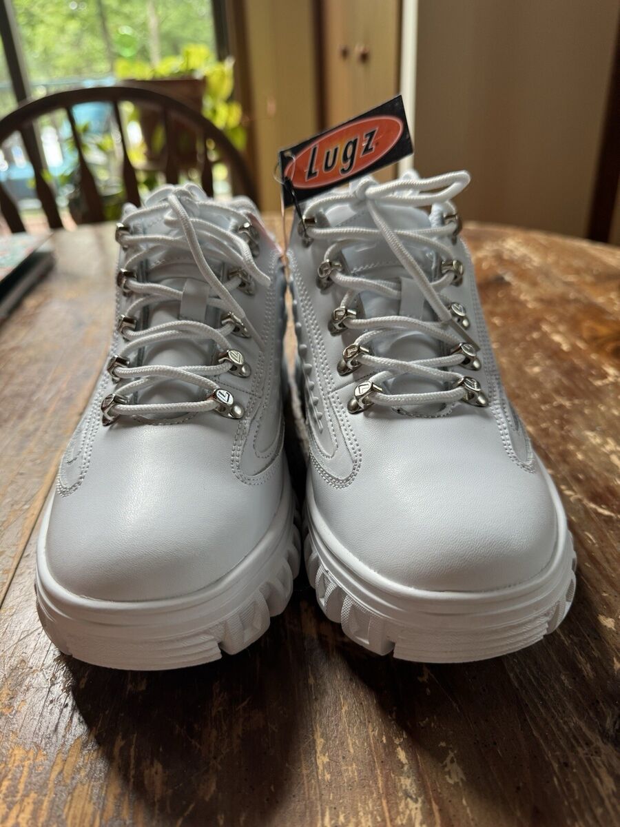 Women Lugz Dot Com 2.0 Leather Casual Shoes WDOT2L-100 White