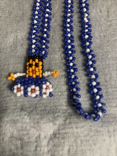 Seed Bead 25” Ethnic Native American South West Vintage Lady Girl Doll Necklace - Picture 8 of 16