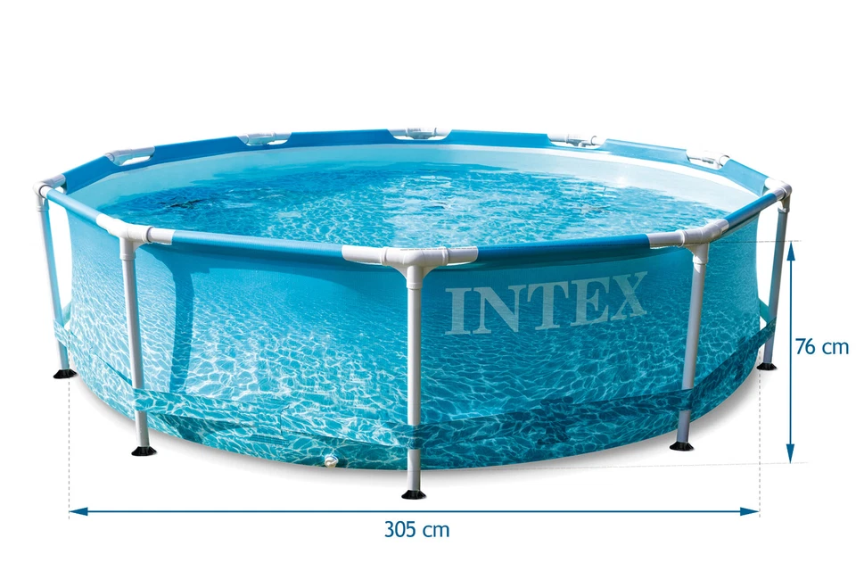 INTEX Swimming Pool Frame Beachside ø305x76cm Schwimmbad mit Filterpumpe - Bild 3 von 4