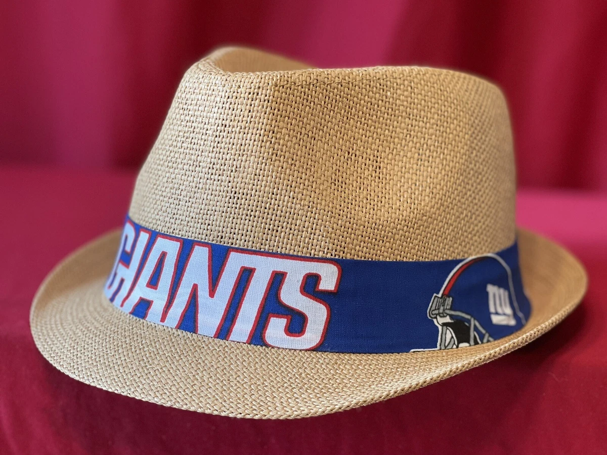 New York Giants Unisex Summer Fedora Panama Straw Hat with Band Ship in a box