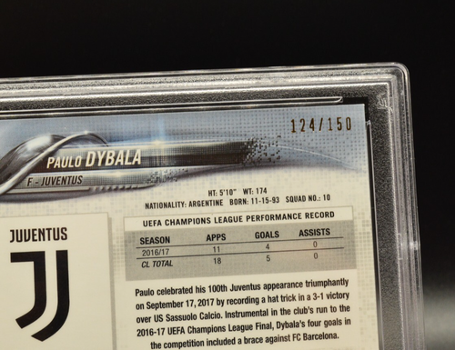 Paulo Dybala /150 PSA 9 Topps Chrome UCL UEFA Champions League 2017 Blue - Picture 3 of 3