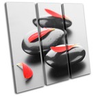 Pebbles Petals Bathroom TREBLE CANVAS WALL ART Picture Print VA