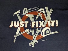 Vintage Just Fix It L Tool Home Improvement T Shirt 90s Repair Single Stitch