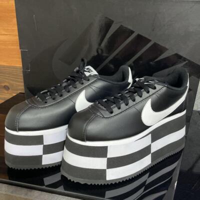 NIKE x COMME des GARCONS Cortez Platform Check Black White NIKE x COMME des GARCONS Cortez Platform Check Black White