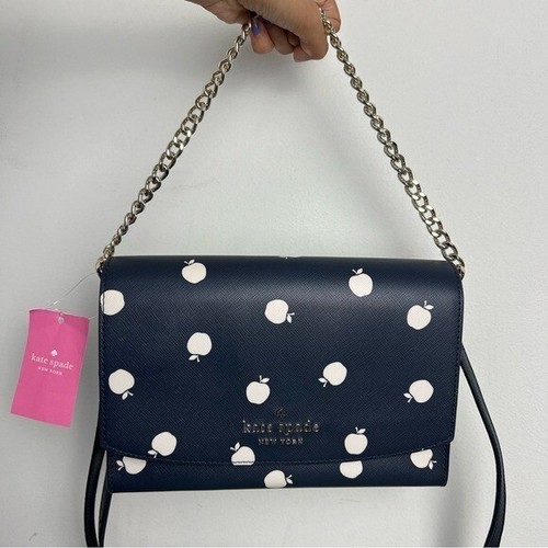 NUEVO Bolso Bandolera Convertible Kate Spade Apple Carson Orchard Cuero Azul Marino - Imagen 7 de 12