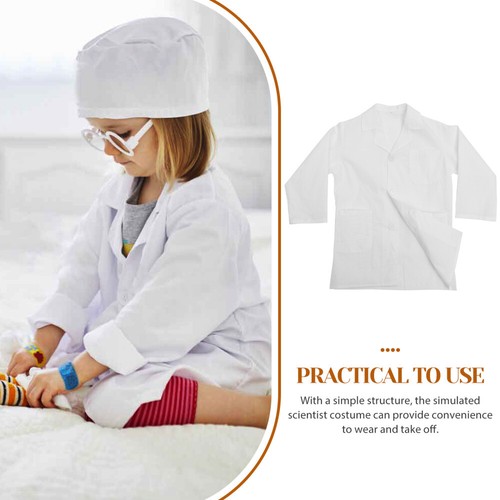 Children's Lab Coat Kids Suit Costume Scientist White Baby Toddler - Picture 11 of 12