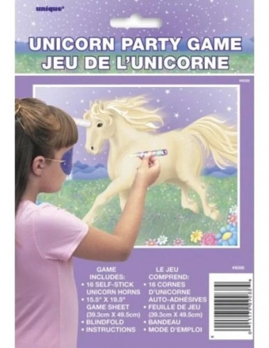 PIN THE HORN ON THE UNICORN PARTY GAME Blindfold Game Kids Fun Accessories - Picture 3 of 7