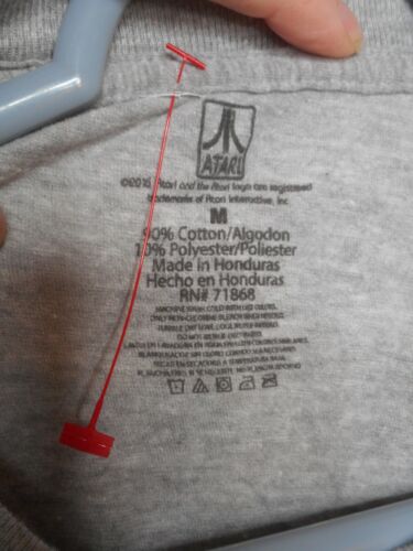 Blue Grey Atari Tee T-Shirt Short Sleeve cotton blend Unisex Sz M Retro Gaming - Picture 2 of 3