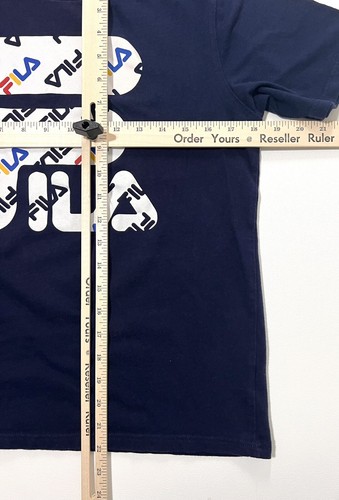 Fila Shirt Youth Large (14-16) Blue T-Shirt Short Sleeve Graphic Logo - Picture 4 of 4