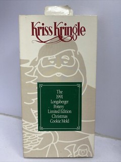 Longaberger Pottery Limited Edition 1991 Kris Kringle Christmas Cookie Mold